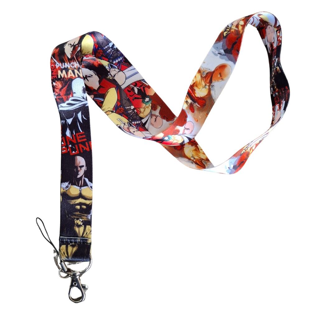 Anime TV Series One Punch Man Neck Lanyard Fabric Yellow One Size Unisex A